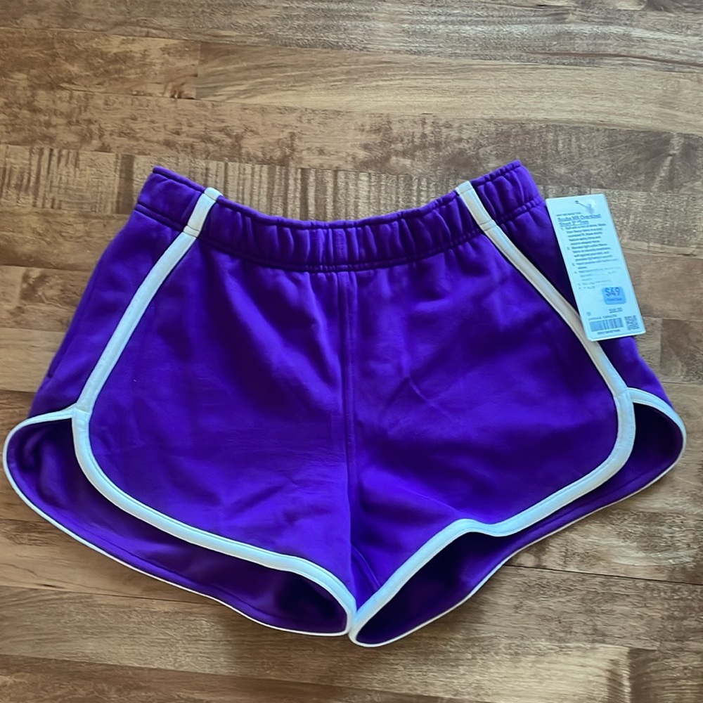 NWT Lululemon Scuba MR Oversized Short College Purple Light Ivory Size M - Picture 3 of 5